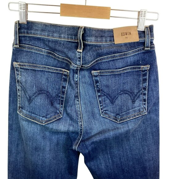 Edwin Womens High Rise Cropped Jeans Size 27 Blue Denim Casual - Picture 6 of 10